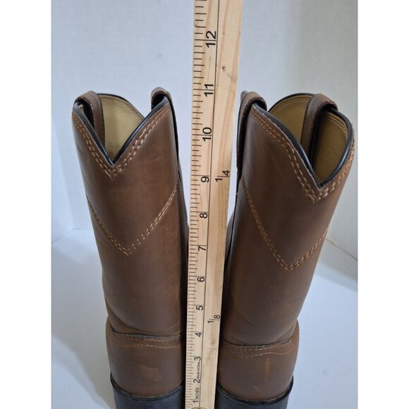 Justin Roper Basics Work Boots JBL3001 Brown Mens Size 10D Cowboy  Round Toe - Picture 5 of 11